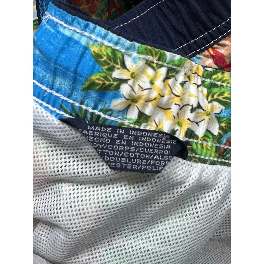 Tommy Hilfiger Board Shorts Size XL Orange Green Hawaiian Graphics